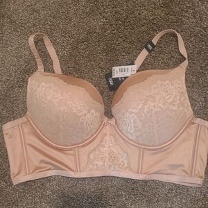 Elegant Blush Lace Underwire Bra